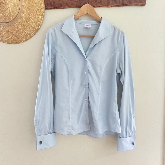 Vintage Brooks Brothers | Tailored Cotton Button Down Dress Shirt light blue S - Picture 1 of 14